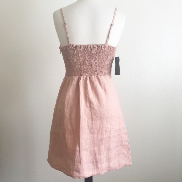 Faithfull the Brand Rodeo Pink Tie Front Linen Dress - New With Tags NWT - Picture 8 of 8